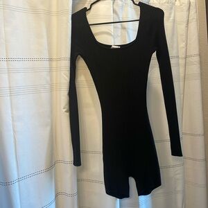 Ribbed long sleeve romper